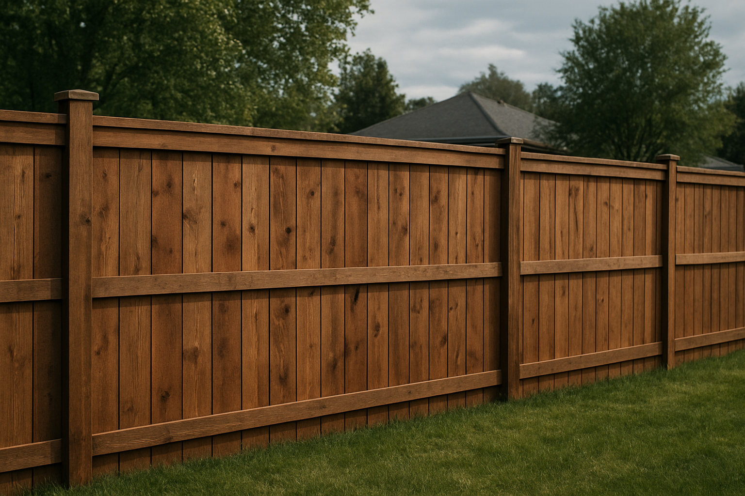 Professional wood fence installation